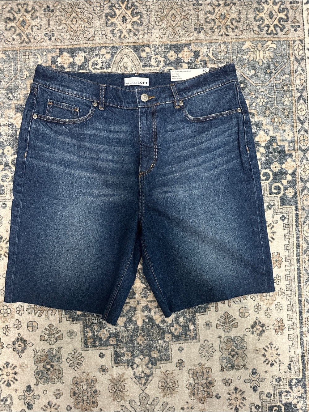 LOFT Indigo Blue Denim Bermuda Shorts